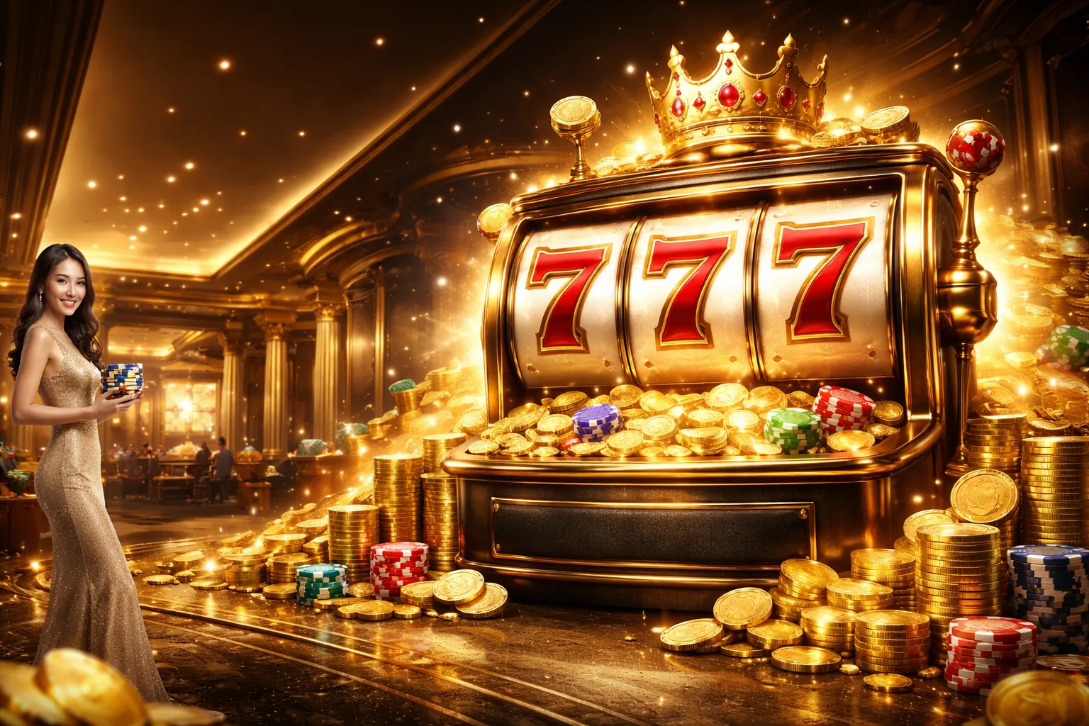 Hình ảnh chính trò chơi nổ hũ tại TopUyTinGame với biểu tượng jackpot và tiền thưởng lớn